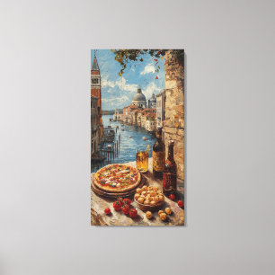 Impressão Em Tela Arte de Parede de Tela do Canal Italiano e Comida