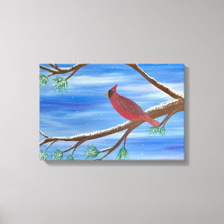 Impressão Em Tela Arte de Parede de Tela Winter Cardinal