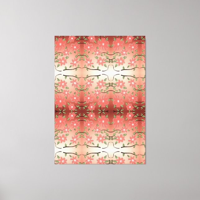 Impressão Em Tela Arte De Parede Designer Com Preto E Pêssego Tinta (Frente)