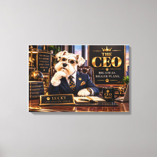 Impressão Em Tela Arte de Parede do CEO Schnauzer – Executiva Engraç