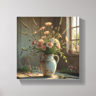 Impressão Em Tela Arte de Parede do Design de Pote de Flor Premium