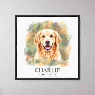 Impressão Em Tela Arte de Parede do Retriever Dourado Retrato de Cac