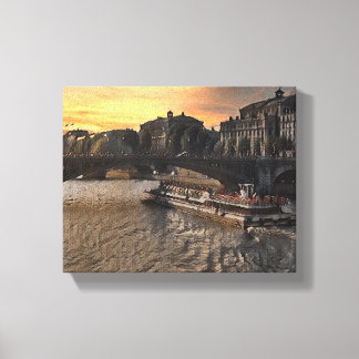 Impressão Em Tela Arte de Parede do Rio de Paris Paisagem Urbana Cen