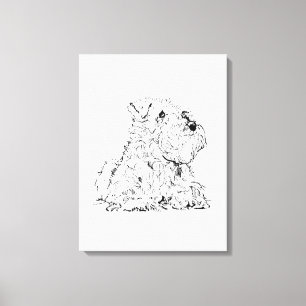 Impressão Em Tela Arte de Parede do Schnauzer Miniatura – Minimalist