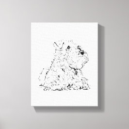 Impressão Em Tela Arte de Parede do Schnauzer Miniatura – Minimalist