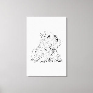 Impressão Em Tela Arte de Parede do Schnauzer Miniatura – Minimalist