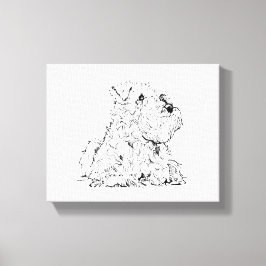 Impressão Em Tela Arte de Parede do Schnauzer Miniatura – Minimalist