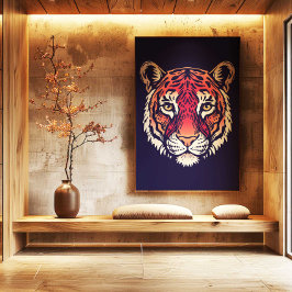 Impressão Em Tela Arte de Parede do Tigre do Zodíaco Chinês Impressã
