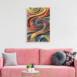 Impressão Em Tela Arte de Parede em Fluid Art 3D - Redemoinho de Pap