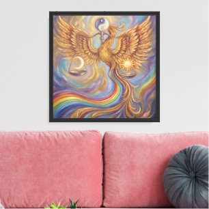 Impressão Em Tela Arte de Parede em Tela com Moldura Fenix Espiritua