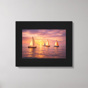 Impressão Em Tela Arte de Parede em Tela de Barcos à Vela da Hora Do