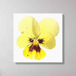Impressão Em Tela Arte de Parede em Tela de Flor de Pansy Amarelo Vi