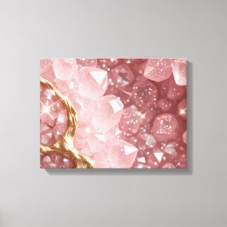 Impressão Em Tela Arte de Parede em Tela de Geodo de Quartzo Rosa Lu