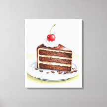 Arte de Parede em Tela Esticada de Bolo de Chocola