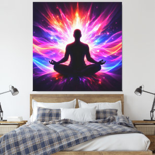 Impressão Em Tela Arte de Parede em Tela Esticada do Chakra de Medit