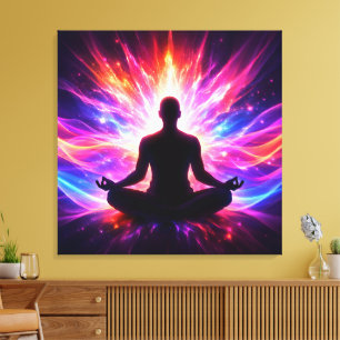 Impressão Em Tela Arte de Parede em Tela Esticada do Chakra de Medit