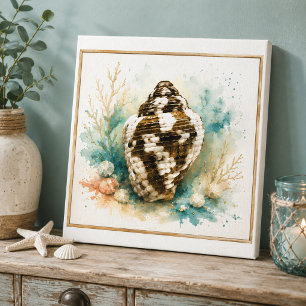Impressão Em Tela Arte de Parede em Vidro de Concha de Pombo de Aqua