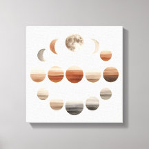 Arte de Parede Fases da Lua Japandi para Volta às