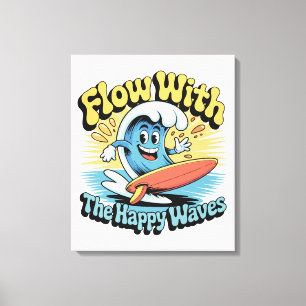 Impressão Em Tela Arte de Parede Flow With The Happy Waves