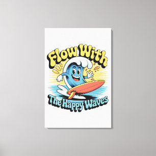 Impressão Em Tela Arte de Parede Flow With The Happy Waves