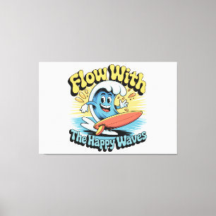 Impressão Em Tela Arte de Parede Flow With The Happy Waves