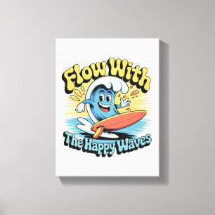 Impressão Em Tela Arte de Parede Flow With The Happy Waves