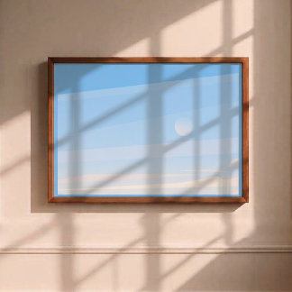 Impressão Em Tela Arte de Parede Gradiente Céu e Sol Minimalista