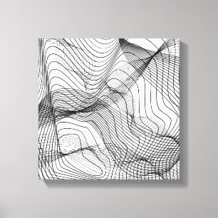 Impressão Em Tela Arte de Parede Linhas Fluídas Abstratas – Arte de
