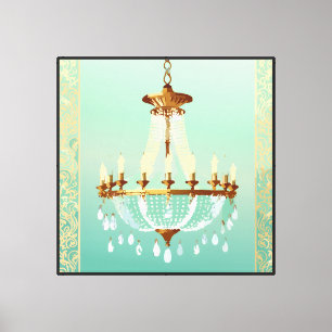 Impressão Em Tela Arte de Parede Lustre Francês em Tela 40x40 polega