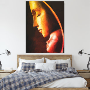 Impressão Em Tela Arte de Parede Mãe e Filho