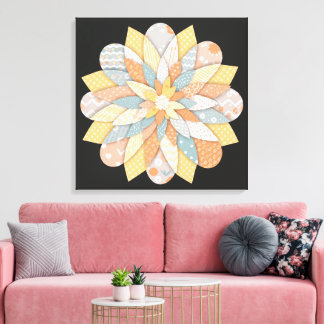 Impressão Em Tela Arte de Parede Mandala Elegante | Geométrico Sagra