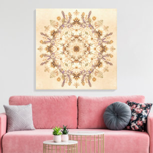 Impressão Em Tela "Arte de Parede Mandala Sagrada e Bonita