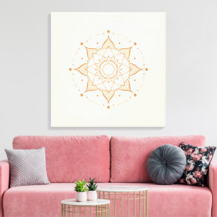 Impressão Em Tela Arte de Parede Mandala Simples Geometria S Minim
