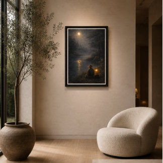 Impressão Em Tela Arte de Parede Paisagem do Rio ao Luar
