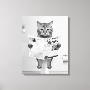 Impressão Em Tela Arte de Parede para Banheiro Amantes de Gatos, Gat