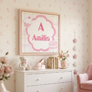 Impressão Em Tela Arte de Parede Personalizada com Nome Doces Delíci