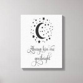 Impressão Em Tela Arte de Parede Sempre Me Beije à Noite