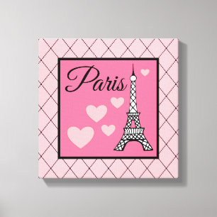 Impressão Em Tela Arte de Parede Sinal de Paris Rosa