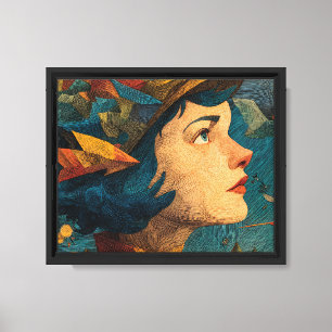 Impressão Em Tela Arte de Parede Surrealista Elegante com Mulher em