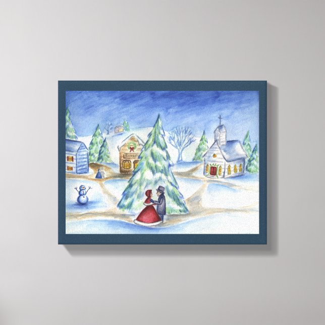 Impressão Em Tela Arte de Parede Vila de Natal (Frente)