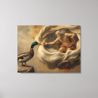 Impressão Em Tela Arte de Pato Paródia do Renascimento – Pato Engraç