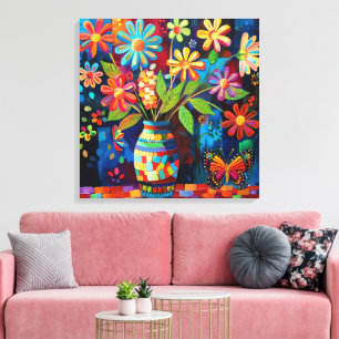 Impressão Em Tela Arte de Pop Floral