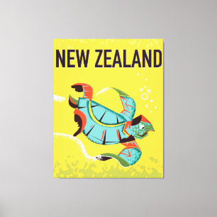 Impressão Em Tela Arte de pôster de viagem vintage da tartaruga mari