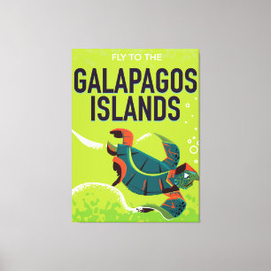 Impressão Em Tela Arte de pôster de viagem vintage das Ilhas Galápag