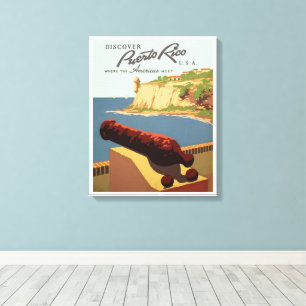 Impressão Em Tela Arte de Poster de Viagem Vintage, Descubra Porto R