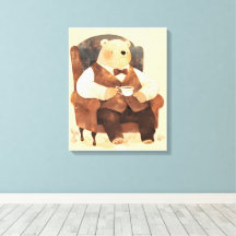 Arte de Poster Teddy Bear Vantage Berçário Parede