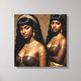 Impressão Em Tela Arte de Princesas Negras Africanas