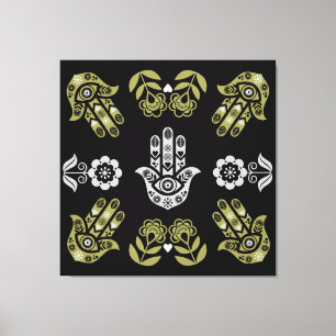 Impressão Em Tela Arte de Proteção da Mão Hamsa