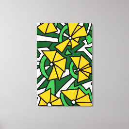 Impressão Em Tela Arte de Rabiscos de Flores Amarelas