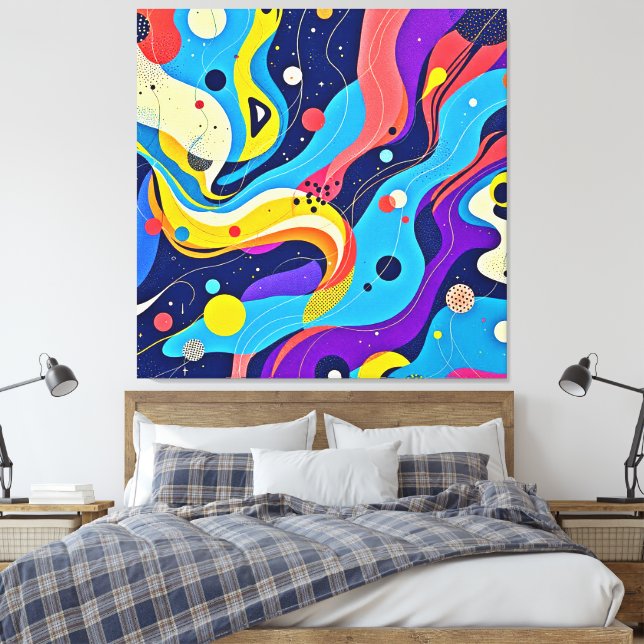 Impressão Em Tela Arte de ritmo cósmico (Insitu(Quarto))